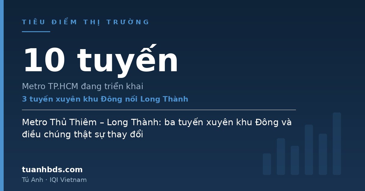 Metro Thủ Thiêm – Long Thành: ba tuyến xuyên khu Đông và điều chúng thật sự thay đổi