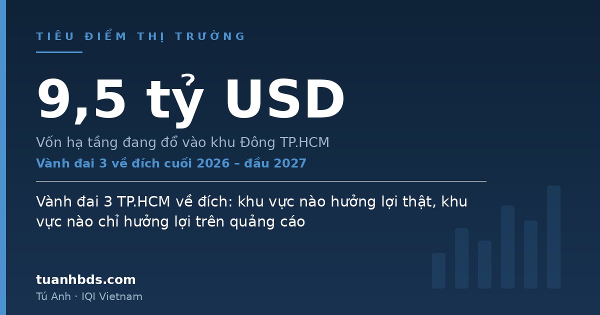 Vành đai 3 TP.HCM về đích: khu vực nào hưởng lợi thật, khu vực nào chỉ hưởng lợi trên quảng cáo