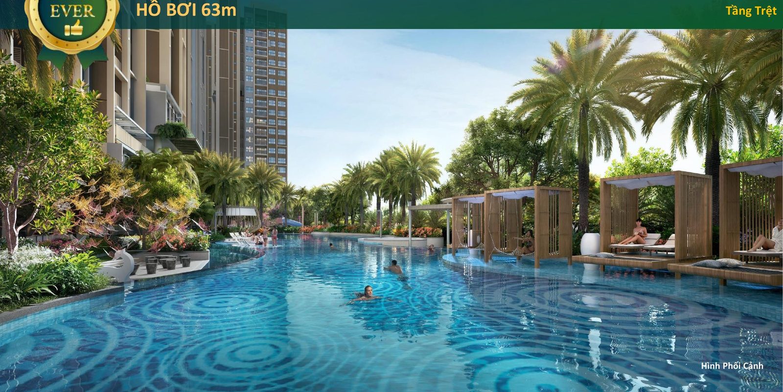 Hồ bơi 63 m trong khu đô thị – Celesta City