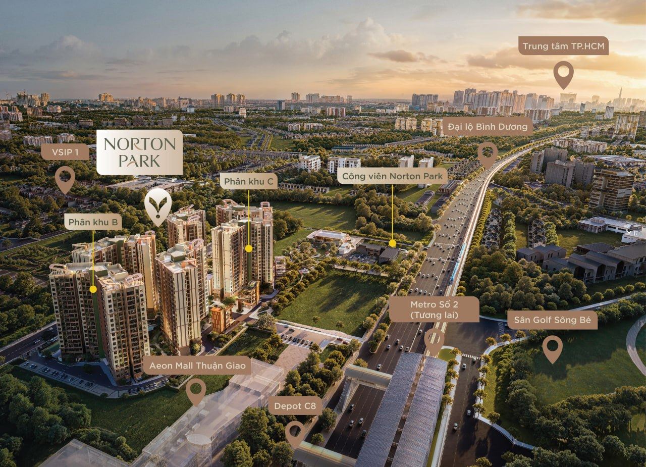 Phối cảnh kết nối vùng của Norton Park