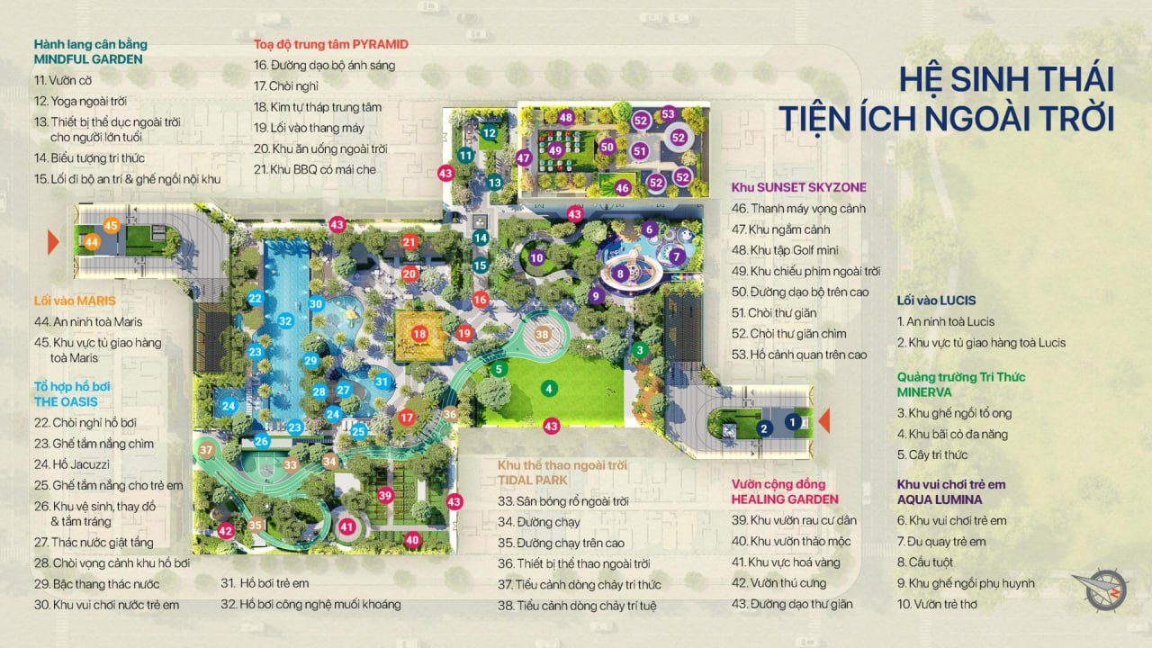 Mặt bằng tiện ích ngoài trời – TT Genesis